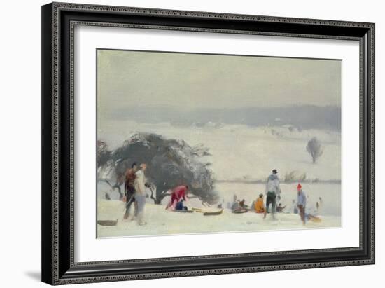 Tobogganing, the Meads, Hertford-Trevor Chamberlain-Framed Giclee Print