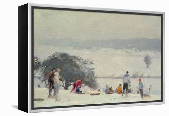 Tobogganing, the Meads, Hertford-Trevor Chamberlain-Framed Premier Image Canvas