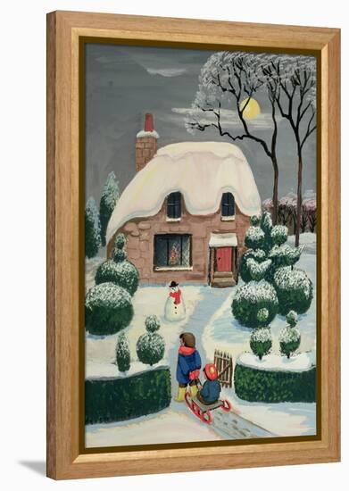 Tobogganing-Margaret Loxton-Framed Premier Image Canvas