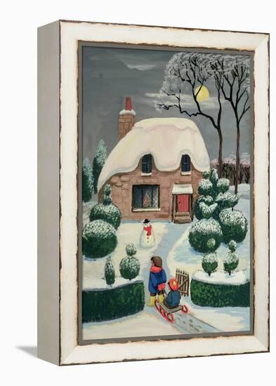 Tobogganing-Margaret Loxton-Framed Premier Image Canvas