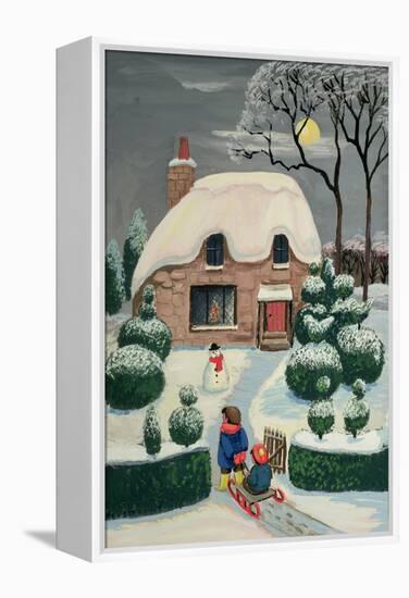 Tobogganing-Margaret Loxton-Framed Premier Image Canvas