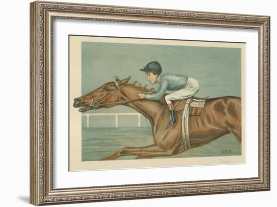 Tod Sloan, an American Jockey, 25 May 1899, Vanity Fair Cartoon-Godfrey Douglas Giles-Framed Giclee Print