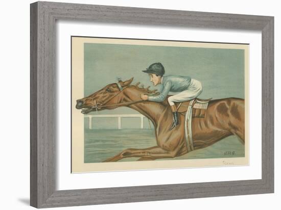 Tod Sloan, an American Jockey, 25 May 1899, Vanity Fair Cartoon-Godfrey Douglas Giles-Framed Giclee Print