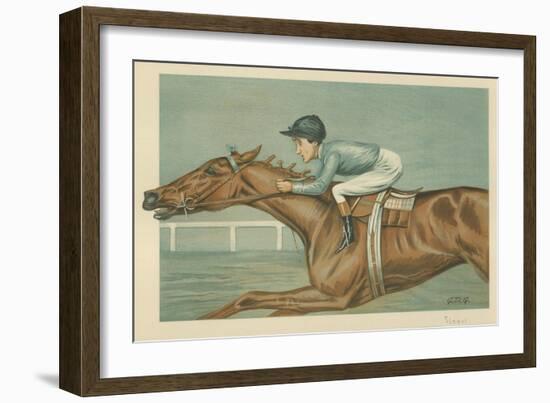 Tod Sloan, an American Jockey, 25 May 1899, Vanity Fair Cartoon-Godfrey Douglas Giles-Framed Giclee Print