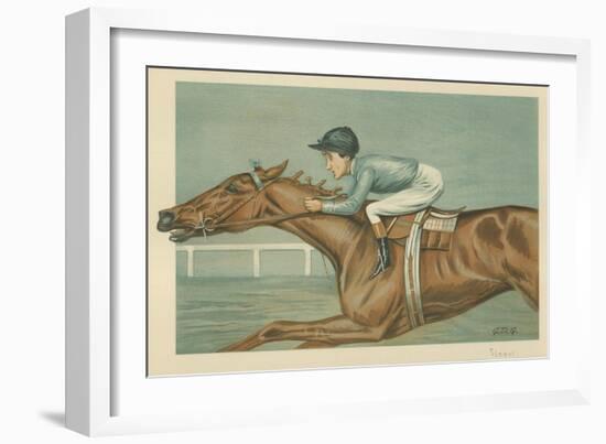 Tod Sloan, an American Jockey, 25 May 1899, Vanity Fair Cartoon-Godfrey Douglas Giles-Framed Giclee Print