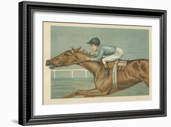 Tod Sloan, an American Jockey, 25 May 1899, Vanity Fair Cartoon-Godfrey Douglas Giles-Framed Giclee Print