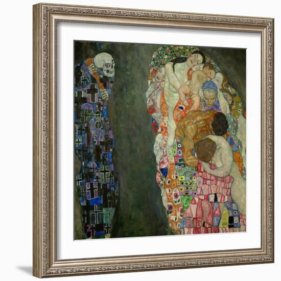 Tod und Leben. Oil on canvas (before 1911, finished 1915) 178 x 198 cm D 183.-Gustav Klimt-Framed Giclee Print