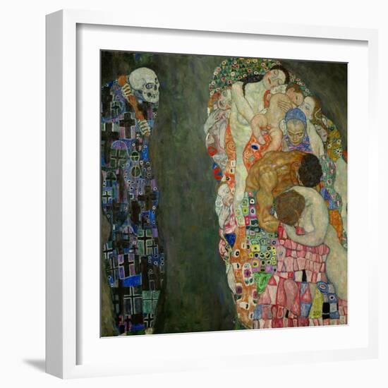 Tod und Leben. Oil on canvas (before 1911, finished 1915) 178 x 198 cm D 183.-Gustav Klimt-Framed Giclee Print