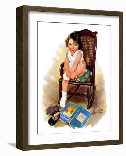 "Toddler in Rocker,"November 12, 1932-Ellen Pyle-Framed Giclee Print