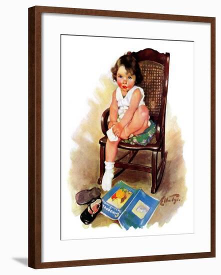 "Toddler in Rocker,"November 12, 1932-Ellen Pyle-Framed Giclee Print