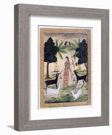 Todi Ragini, Ragamala Album, School of Rajasthan, 19th Century-null-Framed Giclee Print