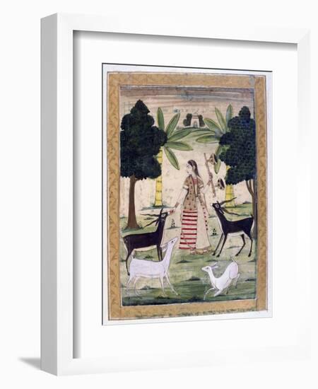 Todi Ragini, Ragamala Album, School of Rajasthan, 19th Century-null-Framed Giclee Print