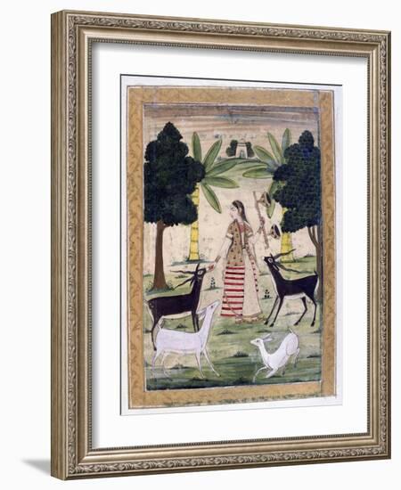 Todi Ragini, Ragamala Album, School of Rajasthan, 19th Century-null-Framed Giclee Print