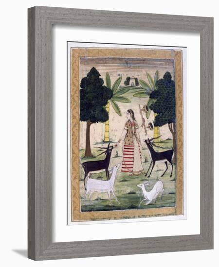 Todi Ragini, Ragamala Album, School of Rajasthan, 19th Century-null-Framed Giclee Print