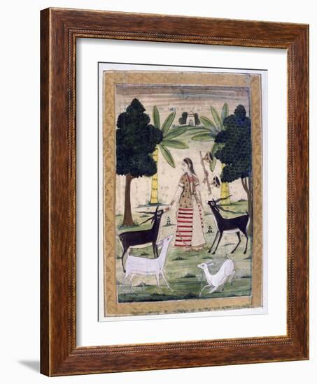 Todi Ragini, Ragamala Album, School of Rajasthan, 19th Century-null-Framed Giclee Print