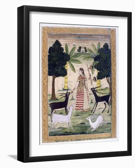 Todi Ragini, Ragamala Album, School of Rajasthan, 19th Century-null-Framed Giclee Print