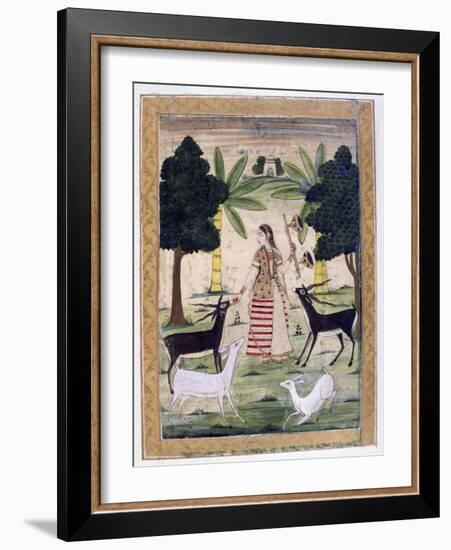 Todi Ragini, Ragamala Album, School of Rajasthan, 19th Century-null-Framed Giclee Print