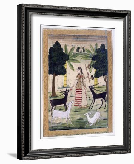 Todi Ragini, Ragamala Album, School of Rajasthan, 19th Century-null-Framed Giclee Print