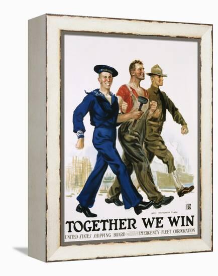 Together We Win Poster-James Montgomery Flagg-Framed Premier Image Canvas