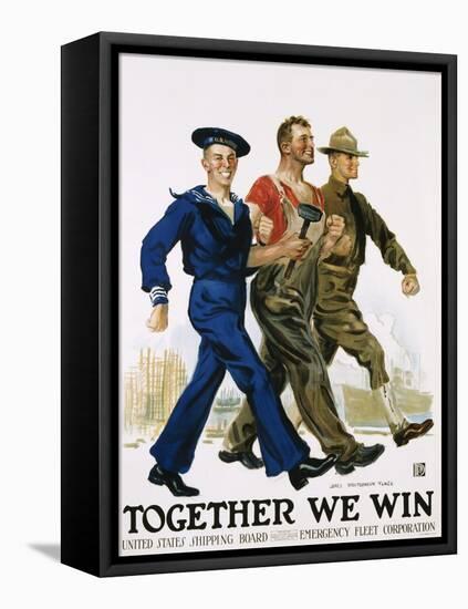 Together We Win Poster-James Montgomery Flagg-Framed Premier Image Canvas