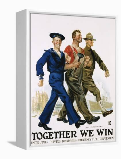 Together We Win Poster-James Montgomery Flagg-Framed Premier Image Canvas