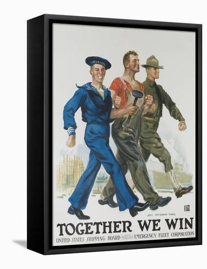 Together We Win Poster-James Montgomery Flagg-Framed Premier Image Canvas