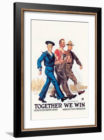 Together We Win-James Montgomery Flagg-Framed Art Print