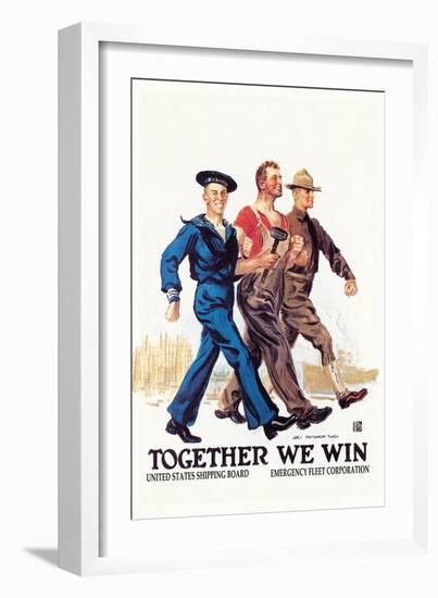 Together We Win-James Montgomery Flagg-Framed Art Print