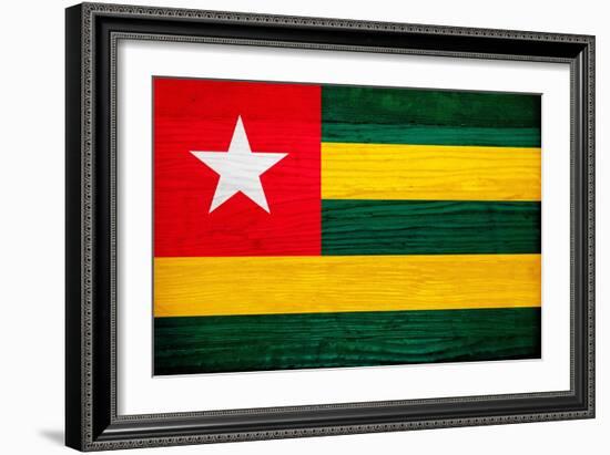 Togo Flag Design with Wood Patterning - Flags of the World Series-Philippe Hugonnard-Framed Art Print