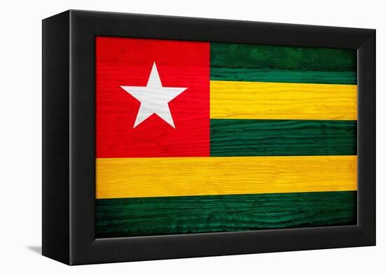 Togo Flag Design with Wood Patterning - Flags of the World Series-Philippe Hugonnard-Framed Stretched Canvas