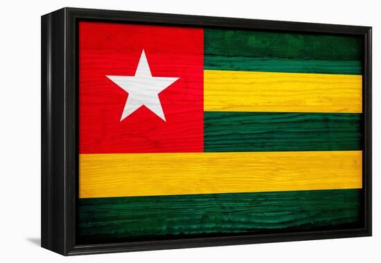 Togo Flag Design with Wood Patterning - Flags of the World Series-Philippe Hugonnard-Framed Stretched Canvas