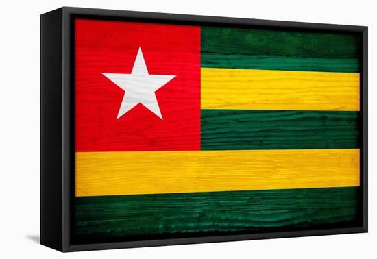 Togo Flag Design with Wood Patterning - Flags of the World Series-Philippe Hugonnard-Framed Stretched Canvas