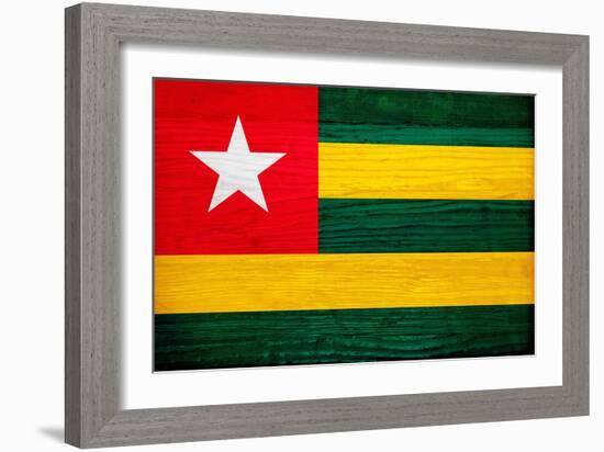 Togo Flag Design with Wood Patterning - Flags of the World Series-Philippe Hugonnard-Framed Premium Giclee Print