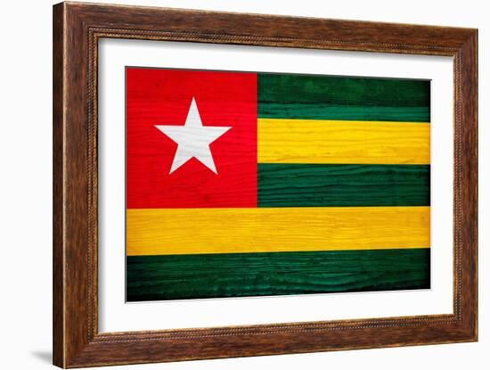 Togo Flag Design with Wood Patterning - Flags of the World Series-Philippe Hugonnard-Framed Premium Giclee Print