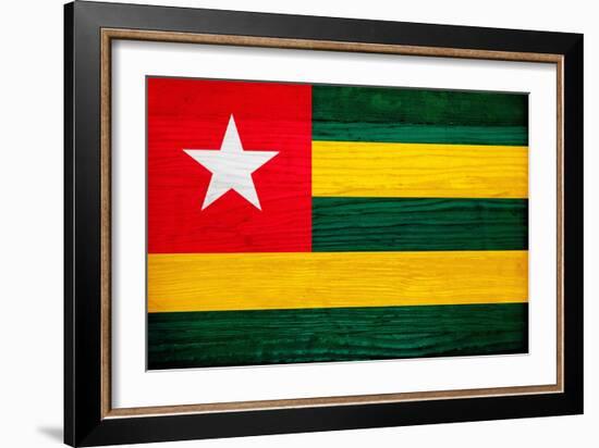 Togo Flag Design with Wood Patterning - Flags of the World Series-Philippe Hugonnard-Framed Premium Giclee Print