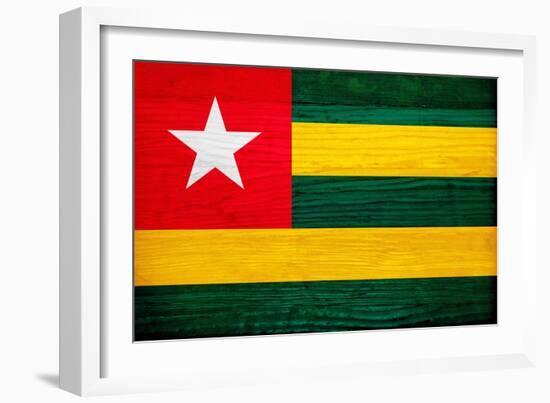 Togo Flag Design with Wood Patterning - Flags of the World Series-Philippe Hugonnard-Framed Premium Giclee Print