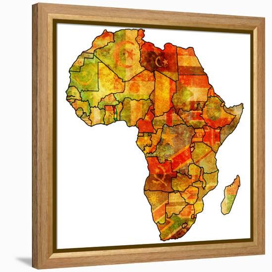 Togo on Actual Map of Africa-michal812-Framed Stretched Canvas