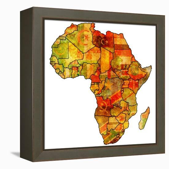 Togo on Actual Map of Africa-michal812-Framed Stretched Canvas