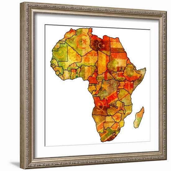 Togo on Actual Map of Africa-michal812-Framed Premium Giclee Print