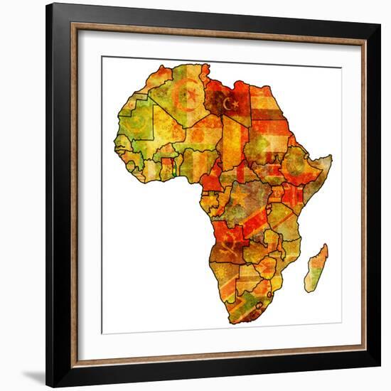 Togo on Actual Map of Africa-michal812-Framed Premium Giclee Print