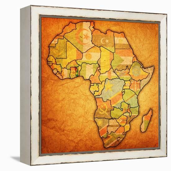 Togo on Actual Map of Africa-michal812-Framed Stretched Canvas