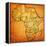 Togo on Actual Map of Africa-michal812-Framed Stretched Canvas