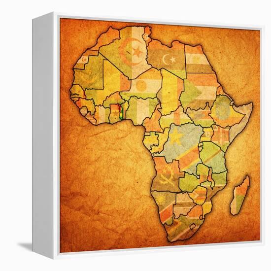 Togo on Actual Map of Africa-michal812-Framed Stretched Canvas