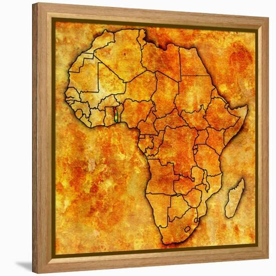 Togo on Actual Map of Africa-michal812-Framed Stretched Canvas