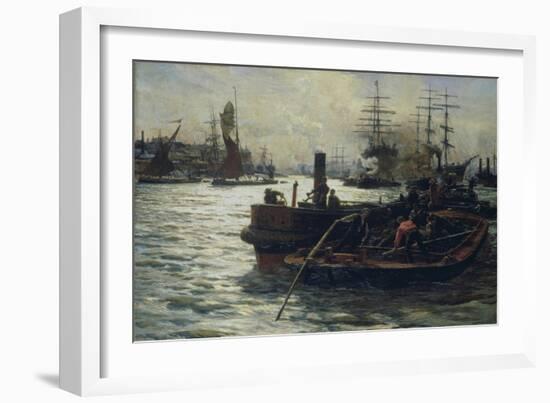 Toil, Glitter, Grime and Wealth on a Flowing Tide-William Lionel Wyllie-Framed Giclee Print