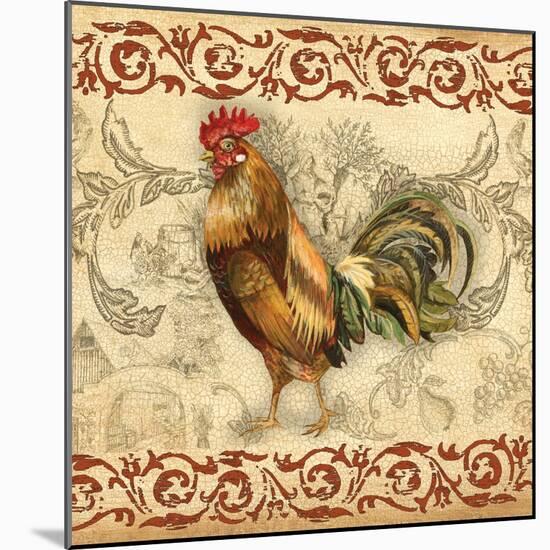 Toile Rooster I-Gregory Gorham-Mounted Art Print