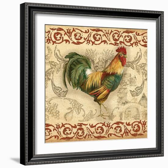 Toile Rooster II-Gregory Gorham-Framed Art Print