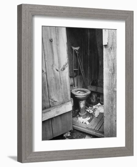 Toilet in Outhouse in Slum Area a Few Blocks from the Capital in Washington, Dc-Carl Mydans-Framed Photographic Print