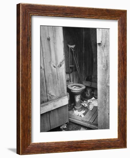 Toilet in Outhouse in Slum Area a Few Blocks from the Capital in Washington, Dc-Carl Mydans-Framed Photographic Print