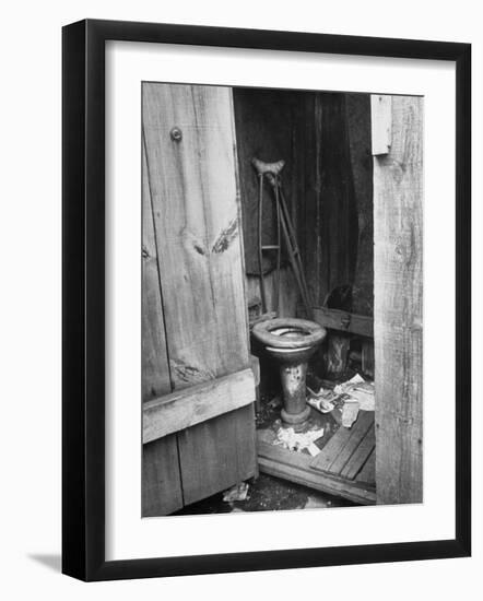 Toilet in Outhouse in Slum Area a Few Blocks from the Capital in Washington, Dc-Carl Mydans-Framed Photographic Print